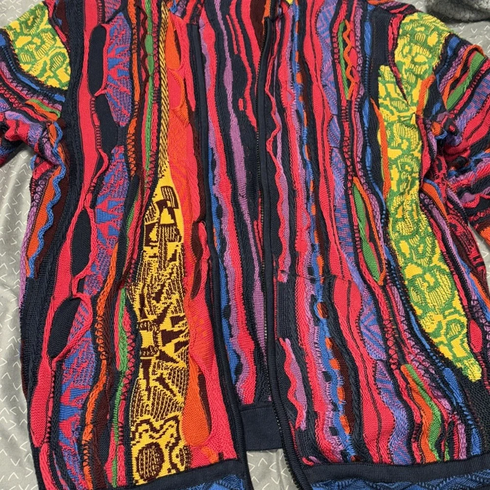 OiOi Australia Men’s Multicolor Knit Sweater - Navy, Red & Purple